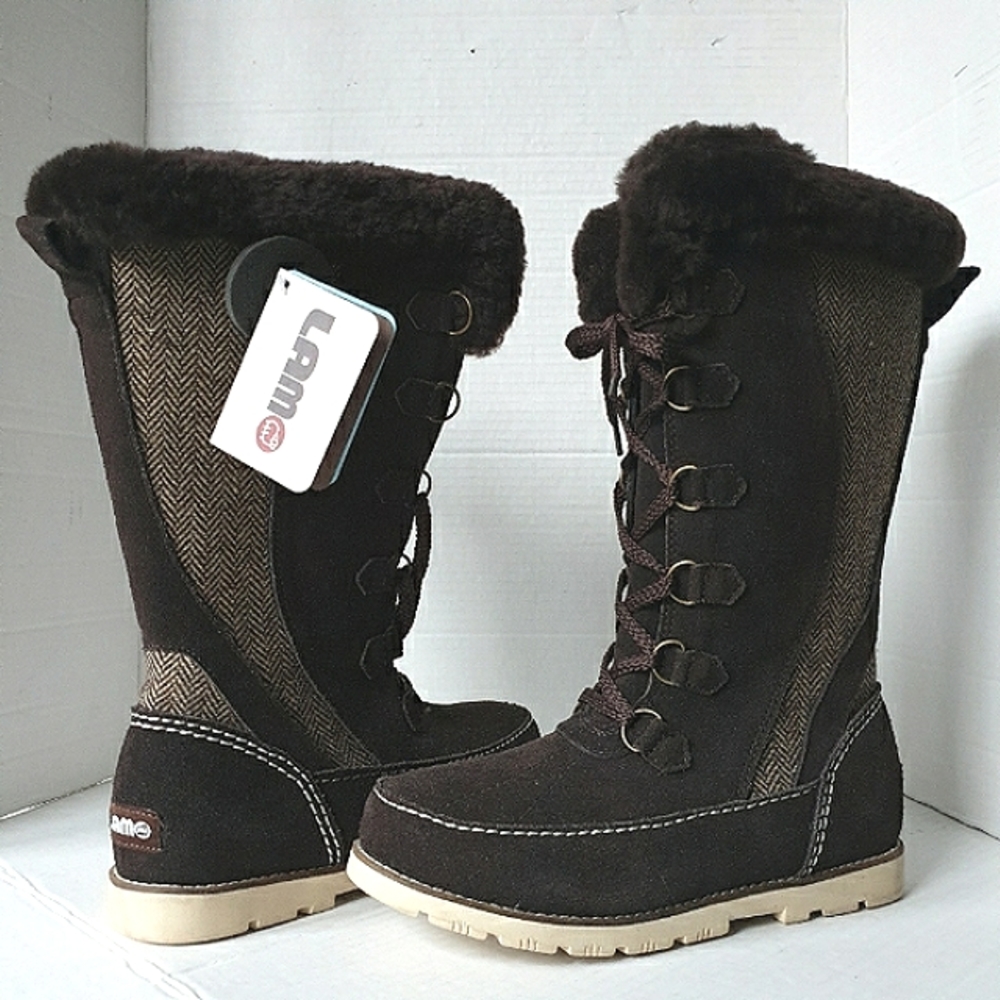 Lamo Wm Harper Premium Choc Brown Suede & Sheepskin Lined Tall Winter Boots 6-7 - Picture 7 of 16
